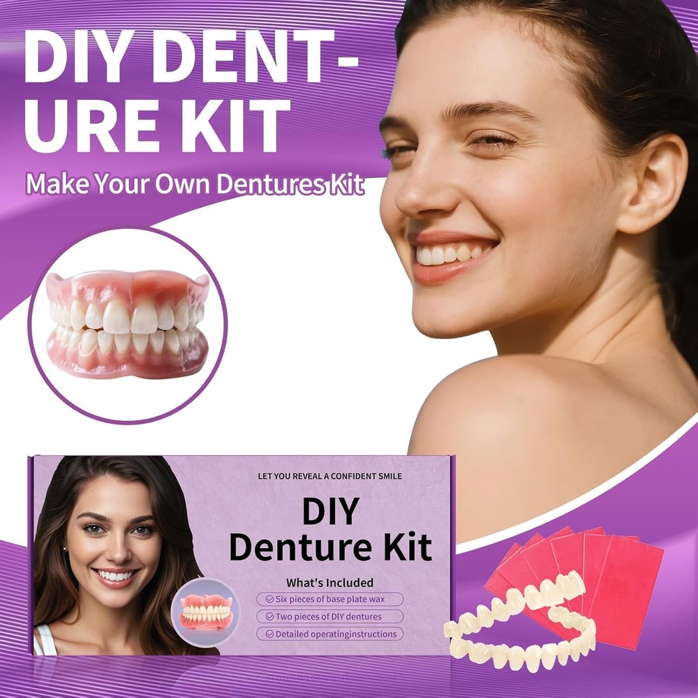 DIY Denture Kit for Upper & Lower False Teeth - Custom Dental Impression Kit