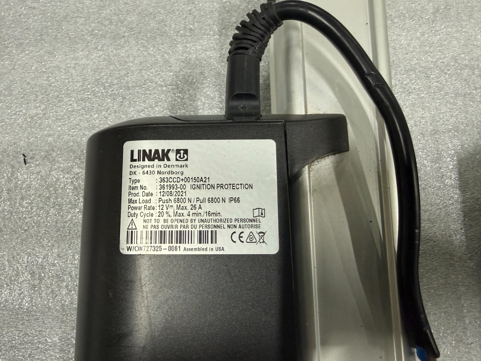 Linak LA 36 Actuator 12 Volt 6" stroke 6,800 Newtons