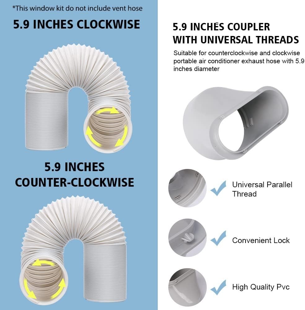 Efficient AC Window Kit for Residential Use - No Tools Required Installation