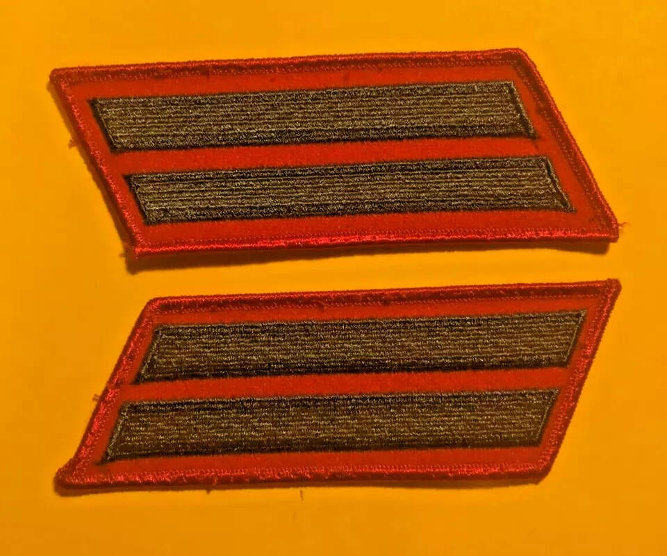 Military USMC Service Strips 2 Bars Male Green Red Patch Unit K779