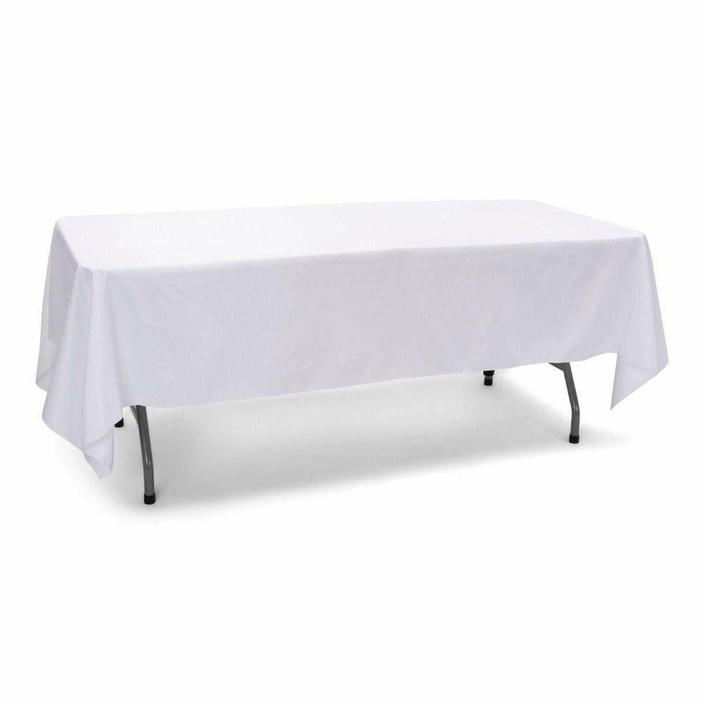 EventStable 100% Polyester White Tablecloth Wedding Event 60'' x 126''