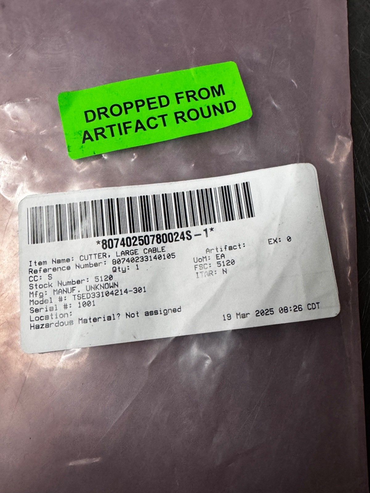 NASA EVA Large Cable Cutter, Astronaut Training Tool