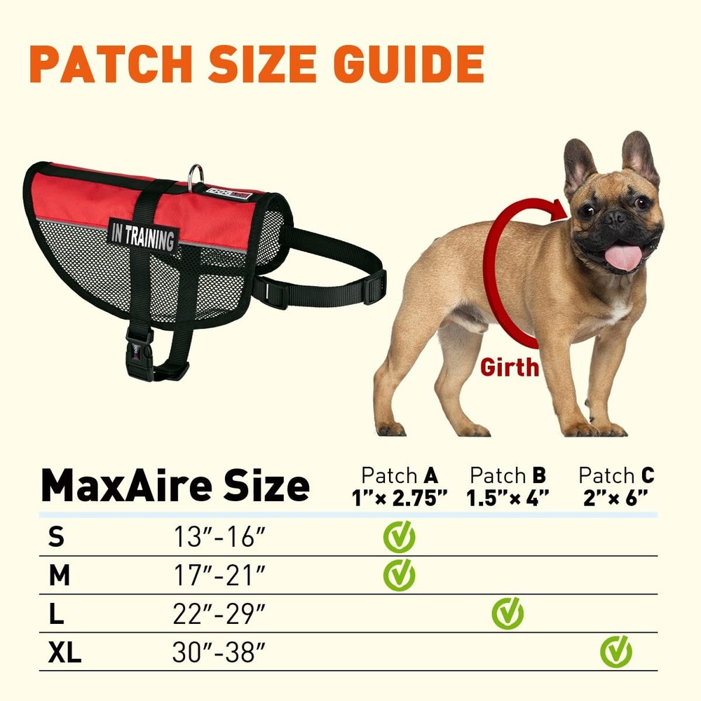 Red Large MaxAire MultiPurpose Mesh Vest 2 Training Patches Adjustable Pet