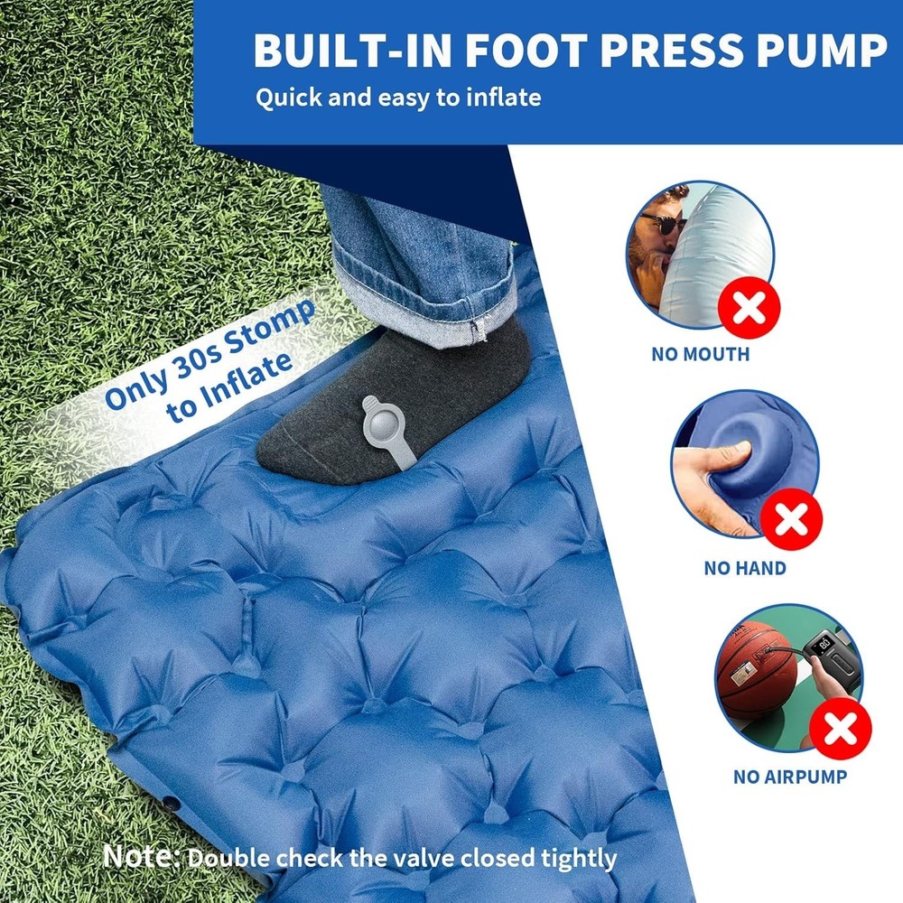 Compact Ultralight Sleeping Mat with Ergonomic Support - Ideal for Outdoor Use