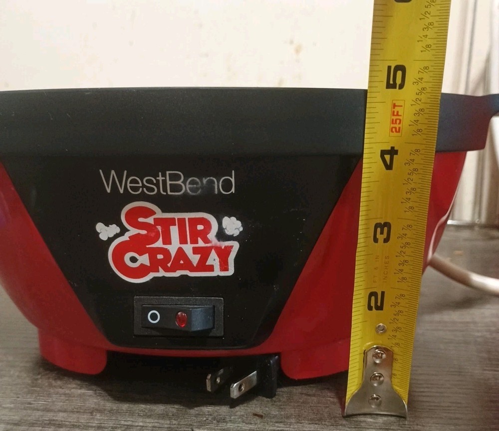 West Bend Stir Crazy 6 Quart Popcorn Maker Corn Popper 82505 Base Only Red