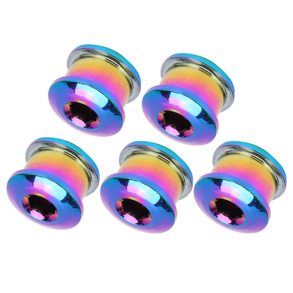 (Multicolor)5Pcs Chainring Bolts RustProof Easily Install Disc Screw CH