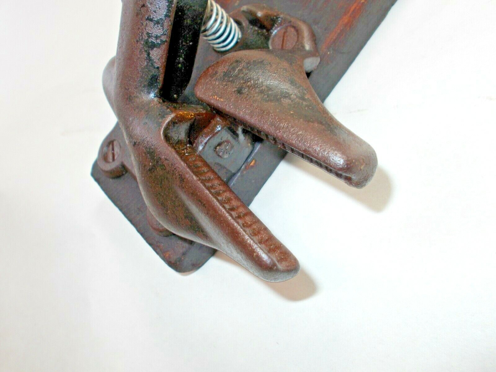 Vintage Nut Cracker, Opens to 15/16", Metal Handle and Jaws with Wooden Base