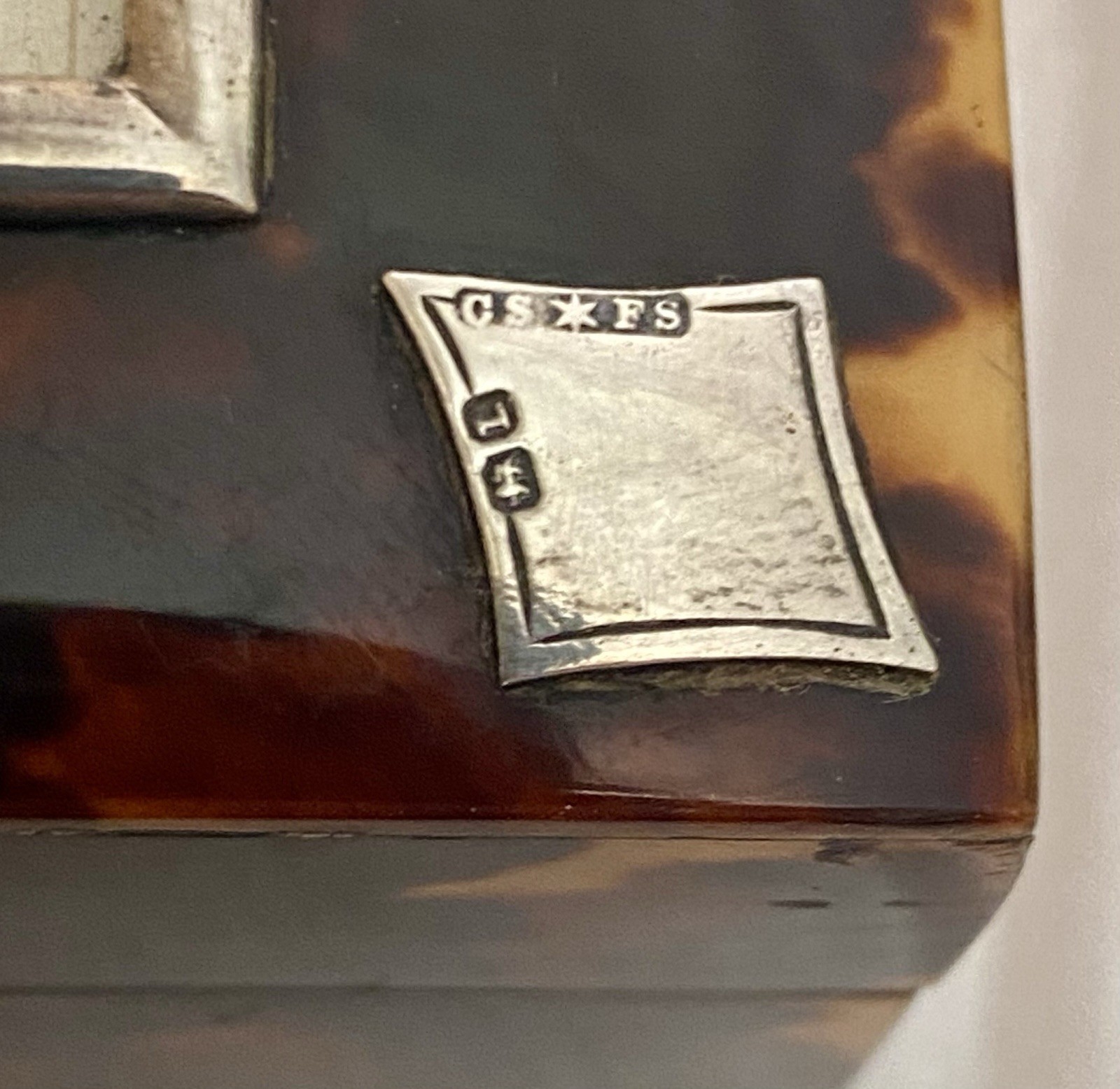 Antique Sterling Silver Tortoise Shell Playing Card Bridge Box - Chester 1894