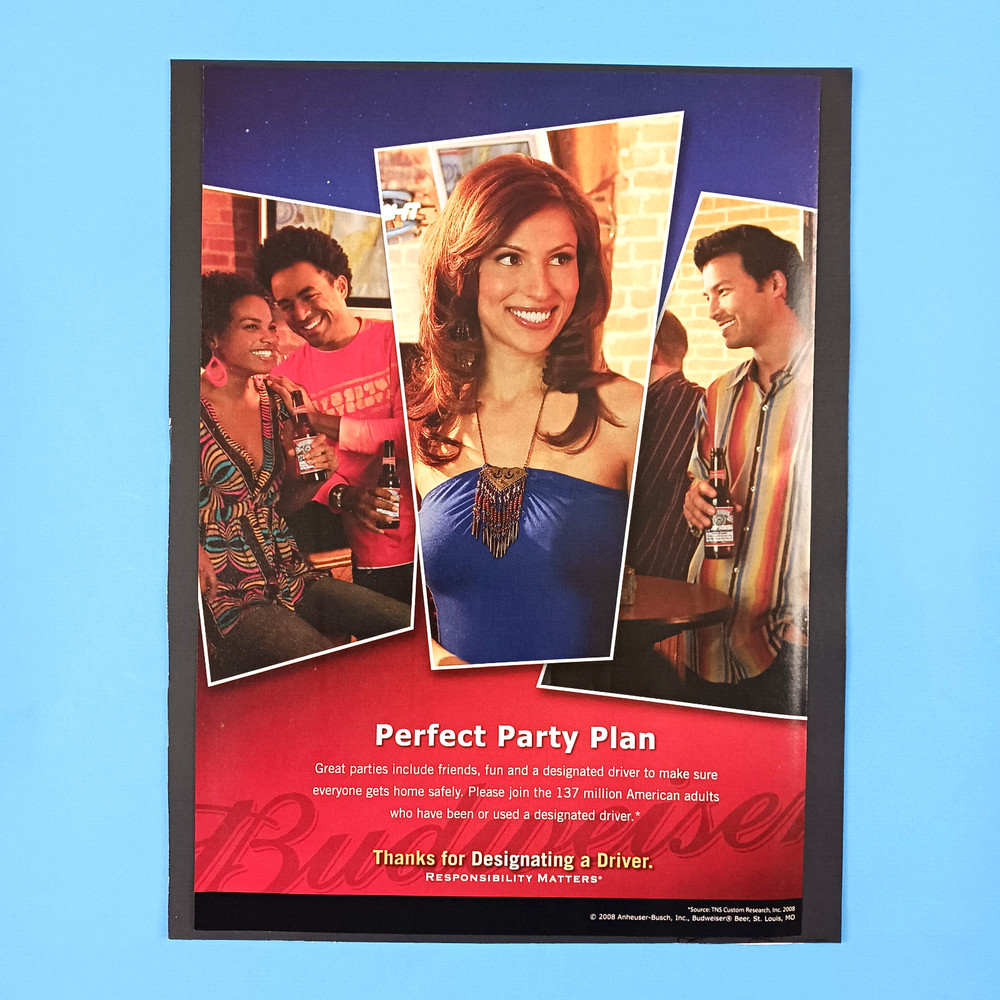 2009 Budweiser Perfect Party Plan Print Advertisement