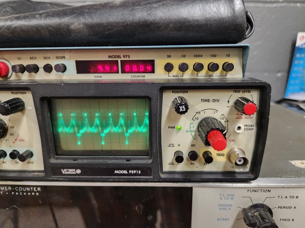 VU-DATA Corp OSCILLOSCOPE Model PS915/975 Mini Scope DMM Combo! With Tech Manual
