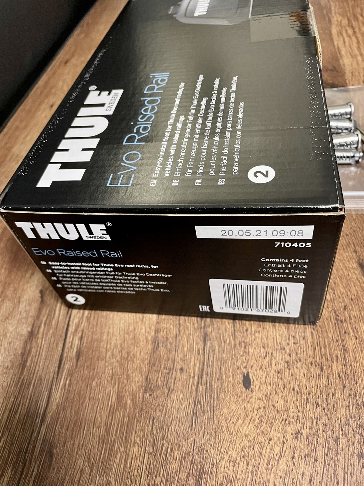 Thule Evo Raised Rail Foot Pack 710405 + Thule Metal Locks (Free $74.95 Value)