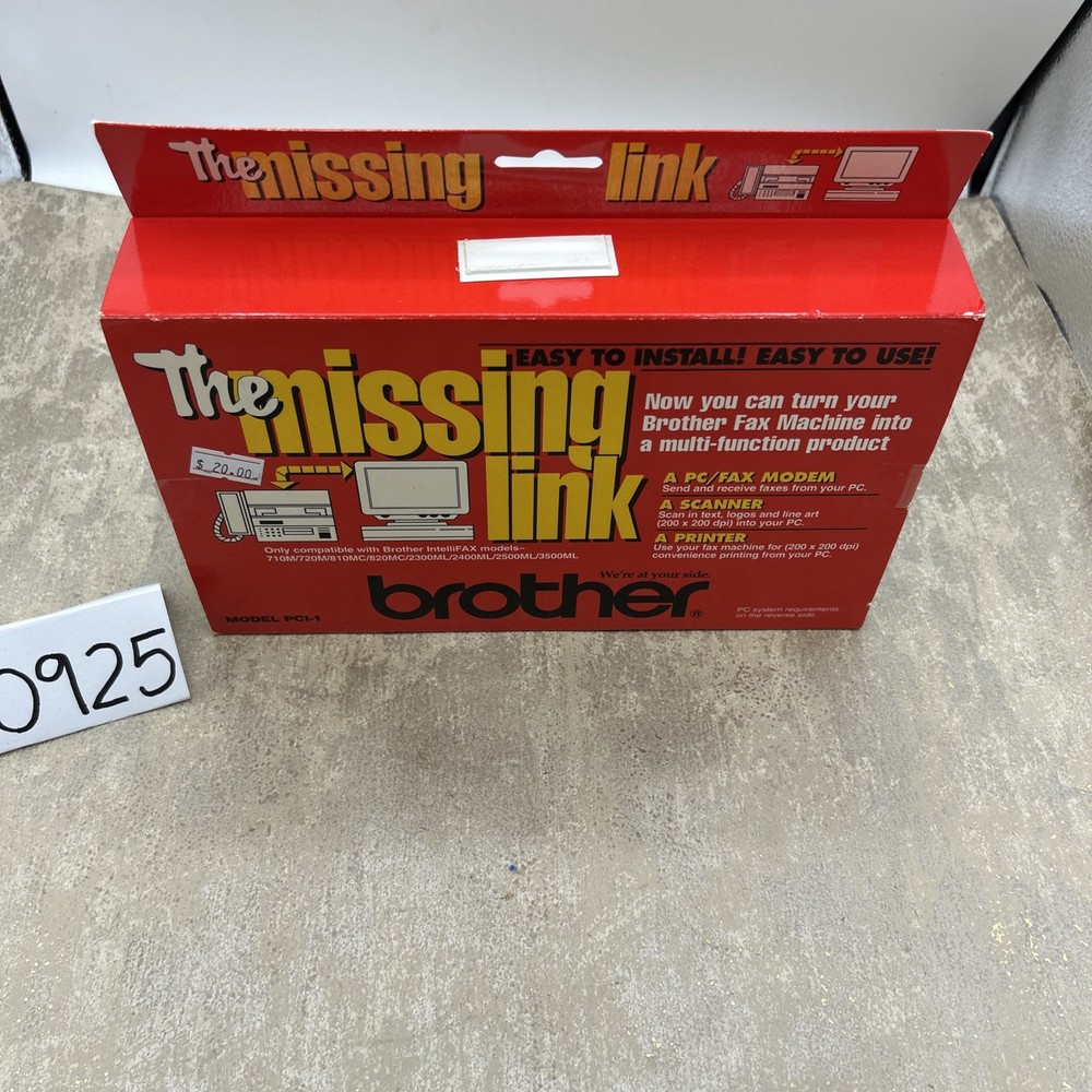 Vintage Brother Missing Link Model PCI-1 Modem Scanner Printer Software 1994