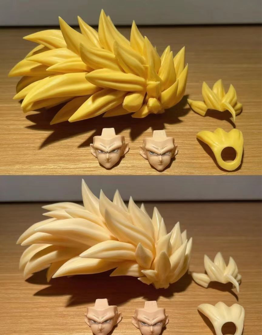 Custom 1/12 Scale shf Son Goku Super Saiyan SSJ3 Hair Head Sculpt Accessories