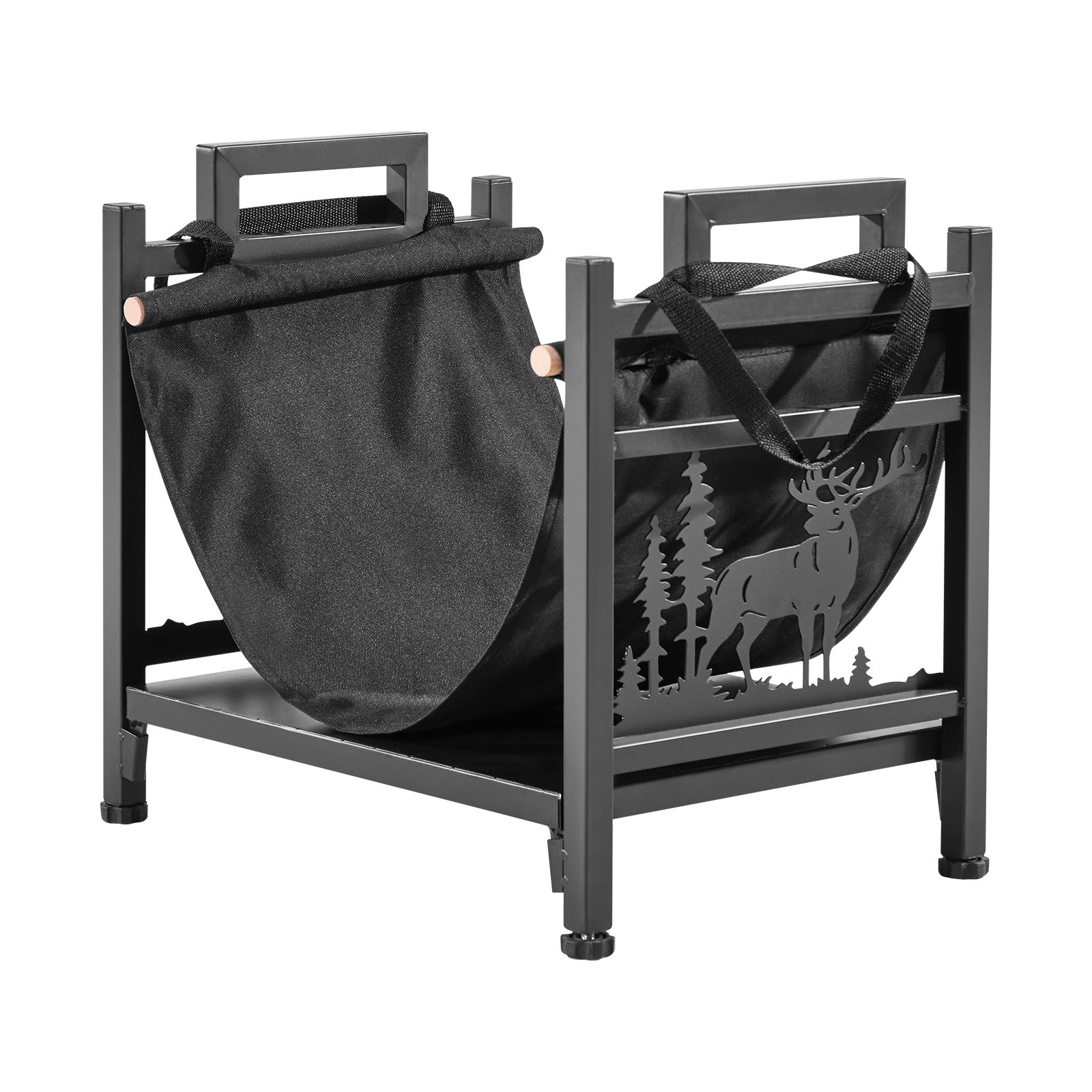 Uimoso Indoor Firewood Rack 1.5 ft Durable Steel Frame Log Holder for Fireplace