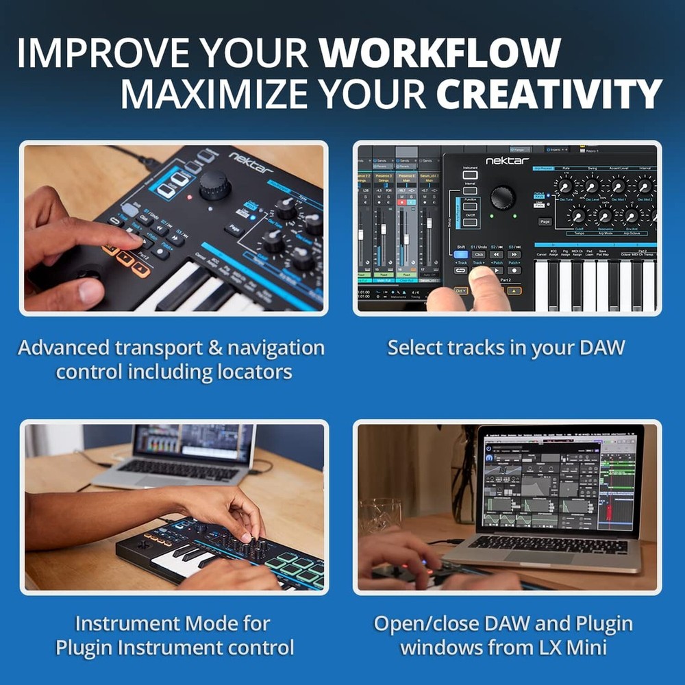 Nektar Impact LX Mini - USB MIDI Controller Keyboard with Nektar DAW Integrat...