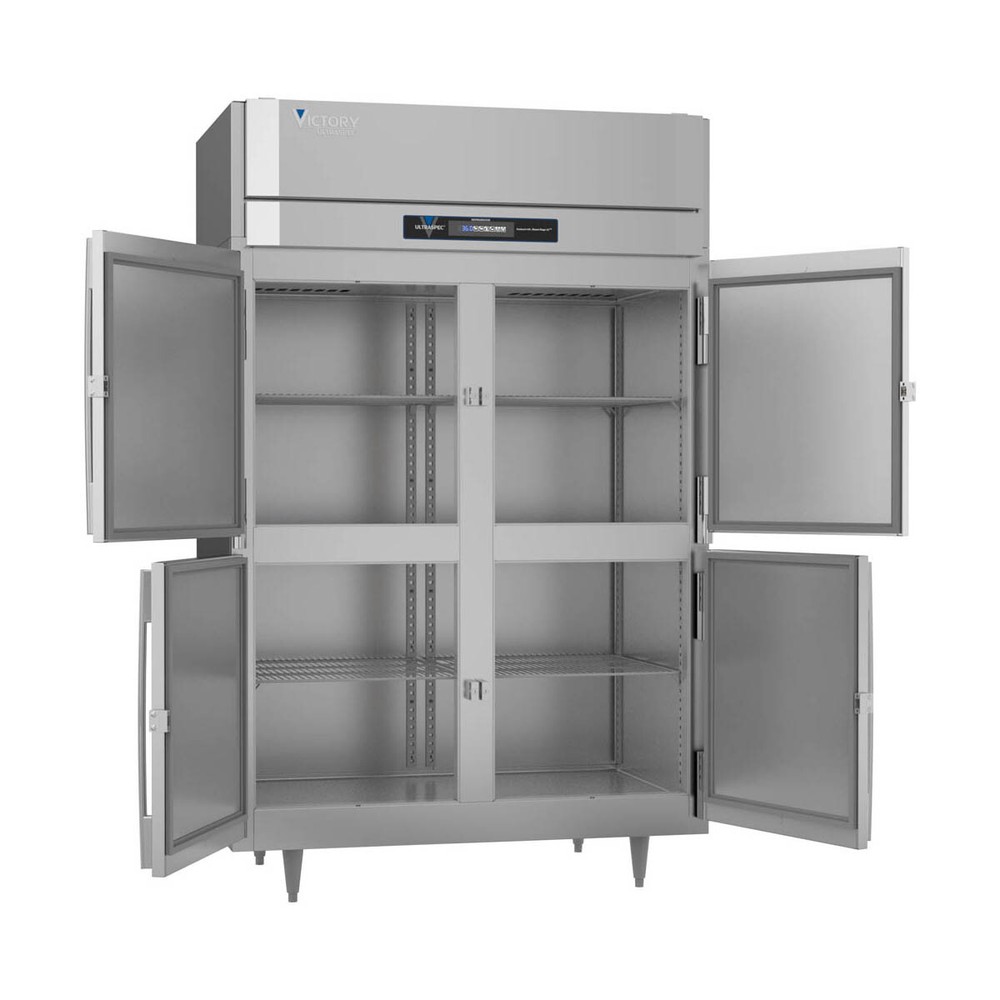 Victory RS-2D-S1-HD-HC 52" 2-Section Reach-In Refrigerator w/ 4 Solid Half-Do...