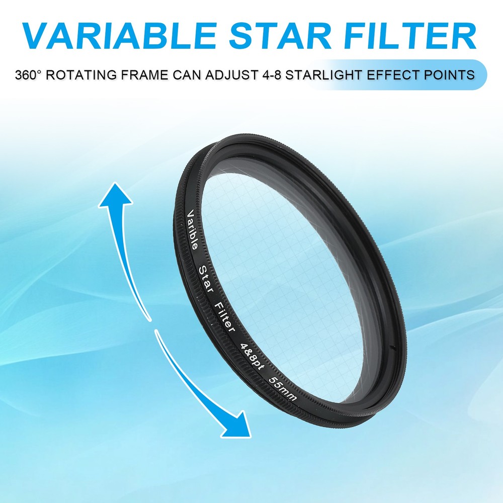 55mm Variable Star Filter 4-8 Points for Night Scenery Glassworks,1Pcs