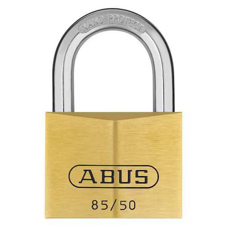 Abus 85/50 Mk Kd Padlock, Master Keyed, Standard Shackle, Rectangular Brass