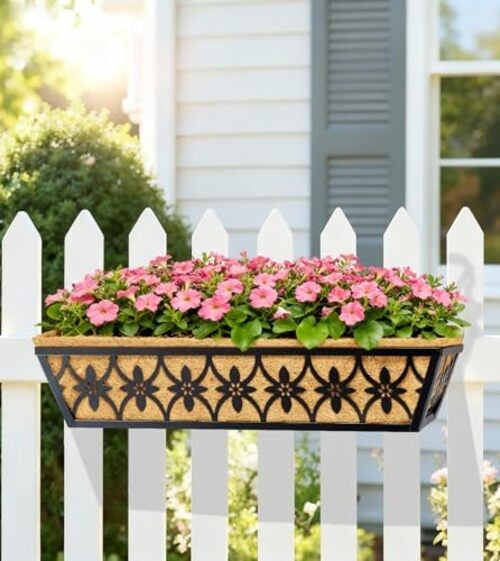 Window Boxes Planters Railing Planter Box - Pack Deck Railing Planter 30 Inch 2