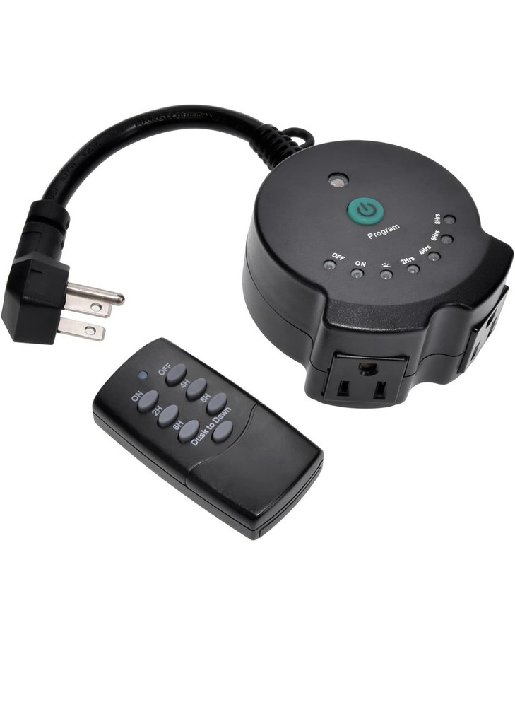 Clear Power Outdoor Plug-in Lighting Timer, Dusk to Dawn Countdown Timer...