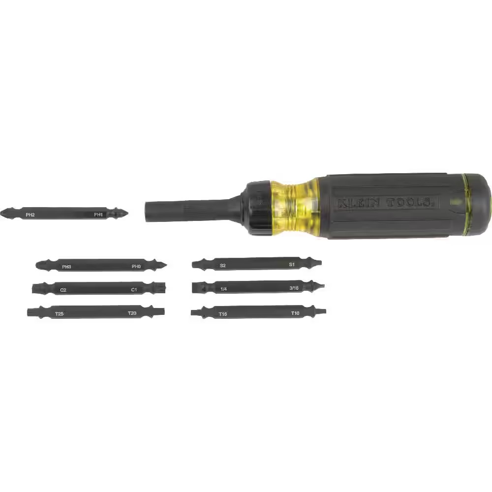 Klein Tools 15 in 1 Ratcheting Impact Multi Bit Screwdriver