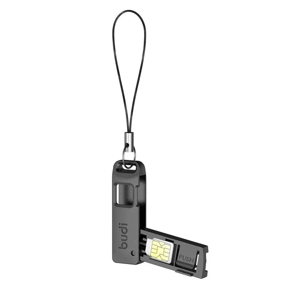 1pc SIM Card Eject Pin Storage Box Keychain SIM & TF Card Holder Tool - NEW