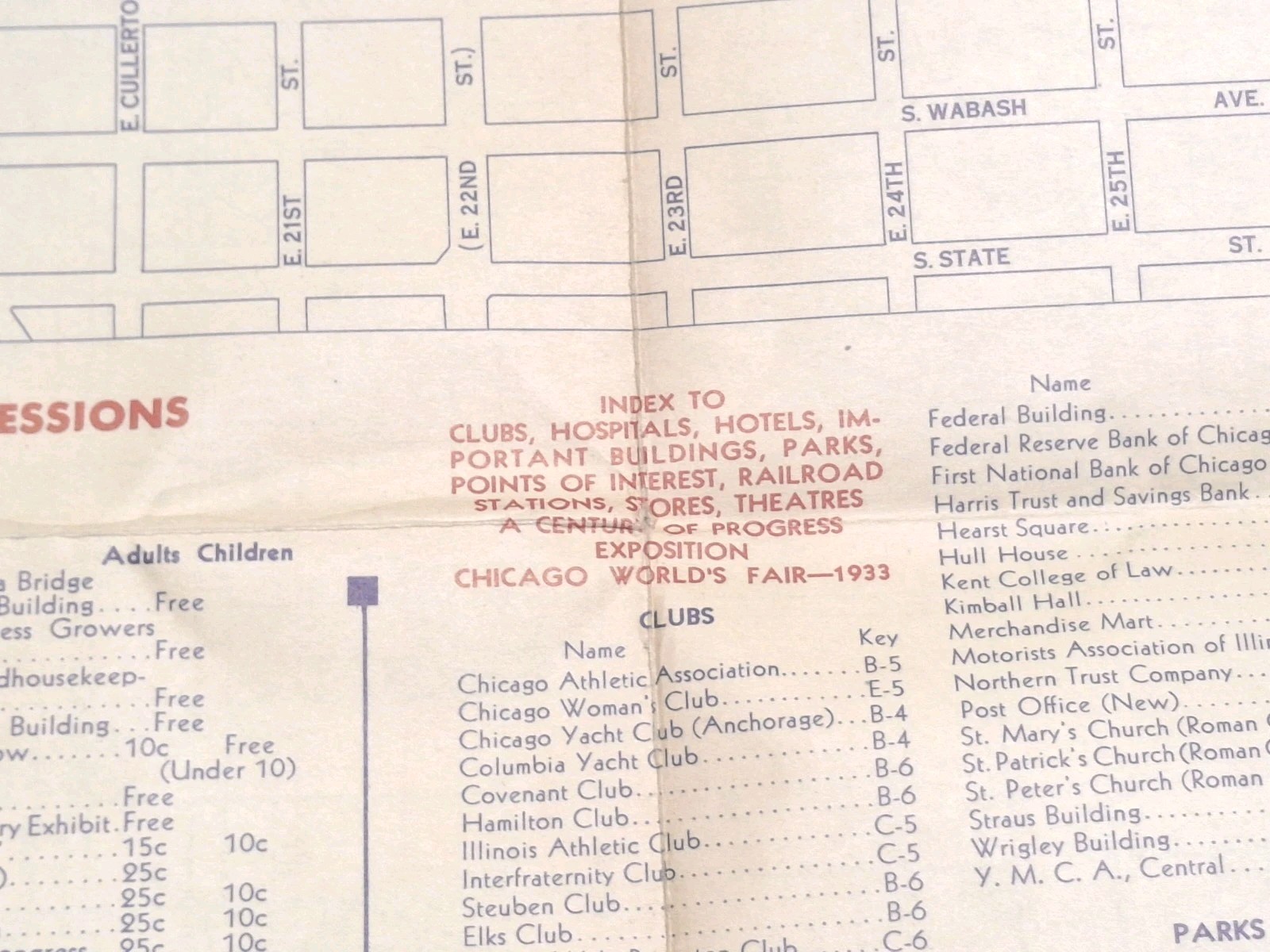 1933 Conoco Travel Bureau Road Map of Illinois Gas Chicago Oil Worlds Fair