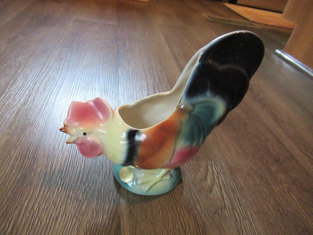 Royal Copley Chicken Rooster Planter SEE DESCRIPTION
