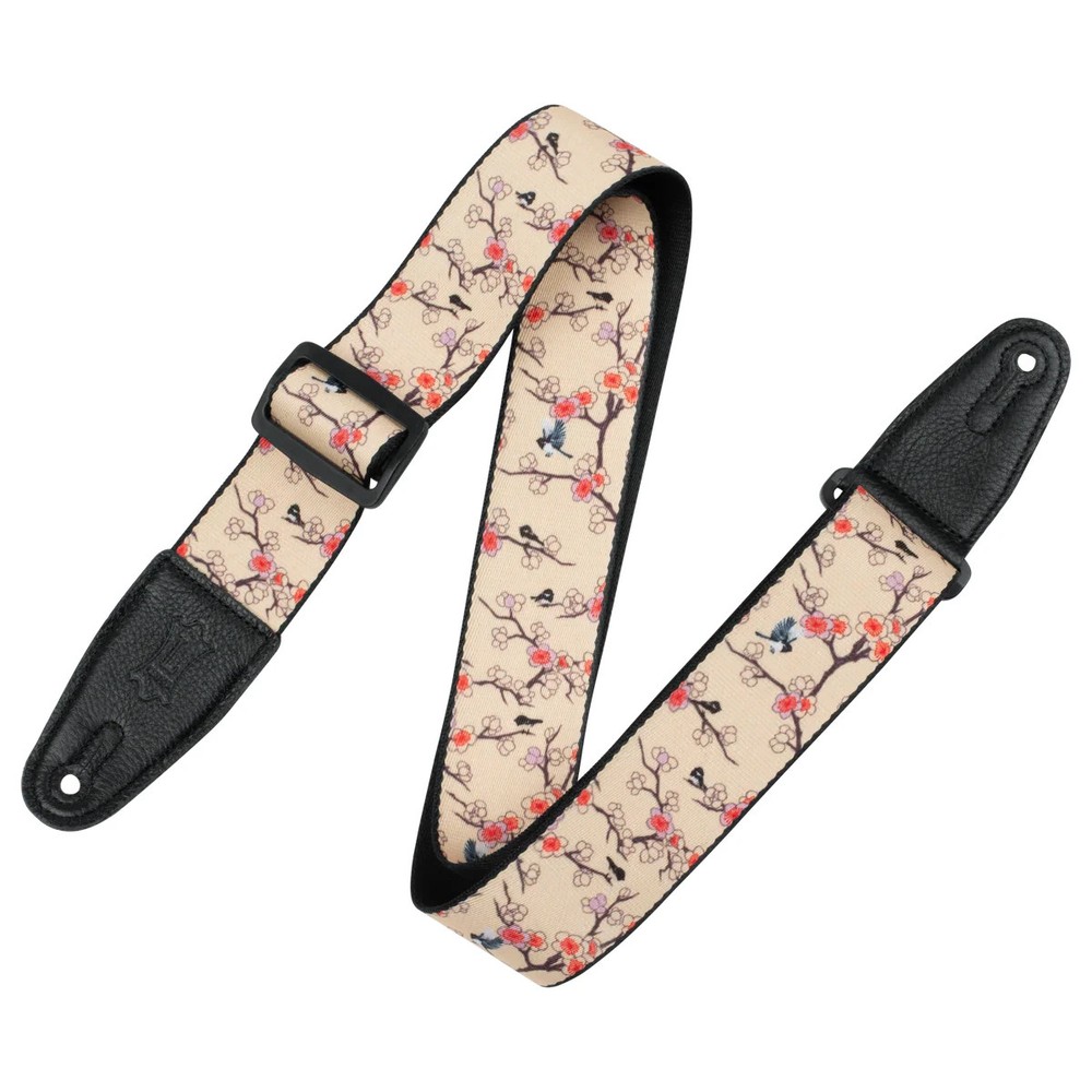 Levy's MPD2-115 2" Polyester Guitar Strap With Cherry Trees & Birds Design
