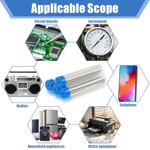 60/40 Solder Wire, 4 PCS Rosin Core Solder, Soldering Wire for Stained Glass,