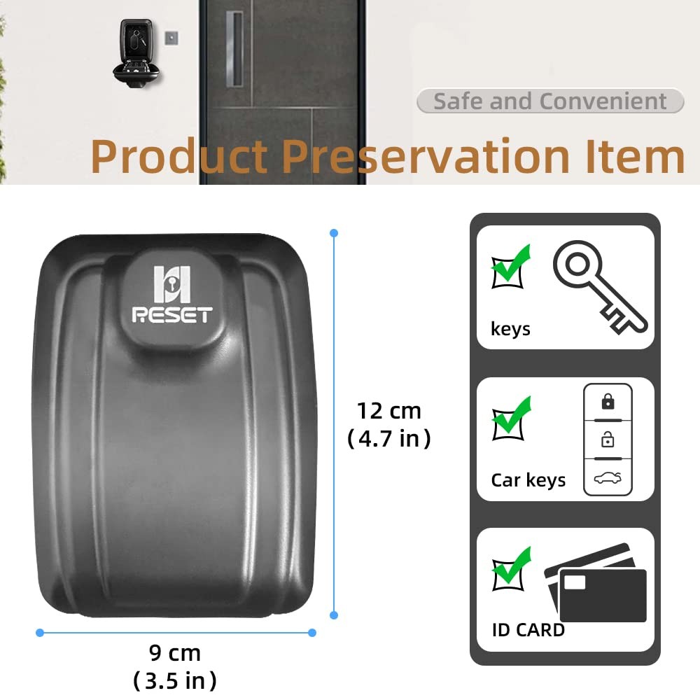 -G14 4 Digit Combination Storage Wall Mount House Key Lock Box,Push Button Lo...