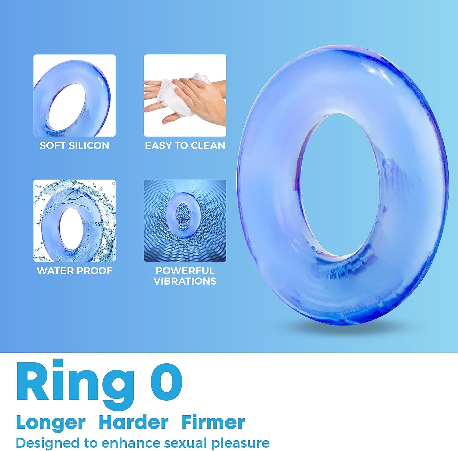 10PCS Male Cock Ring Super Strong Stretchy Stay Harder Penis Rings Cockring Men