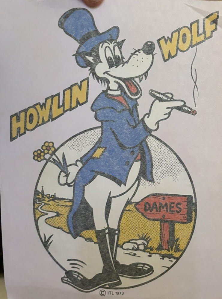 Original Vintage 1973 Howlin’ Wolf Iron On Transfer