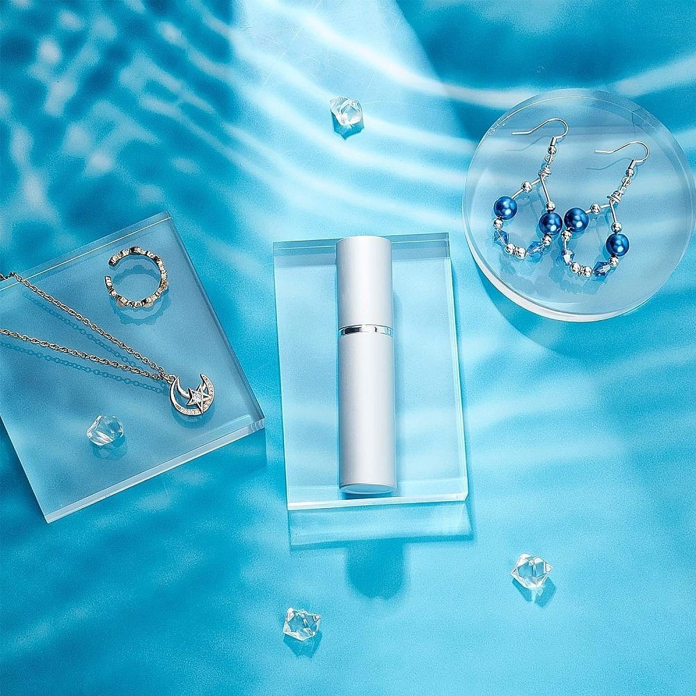 1set 3 pack Clear Polished Acrylic (Square & Flat Round & Rectangle) Display