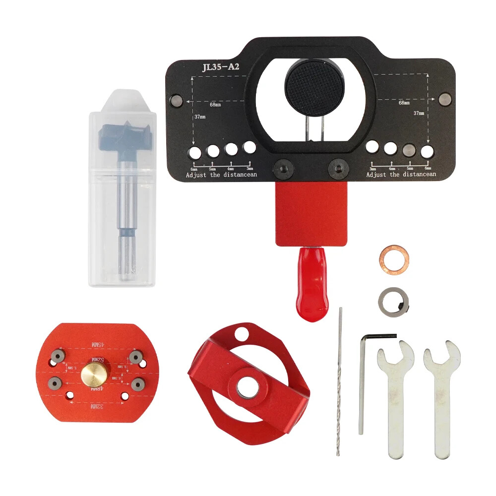 35mm Woodworking Concealed Hinge Jig Door Hinge Hole Drilling Guide Drill Bits