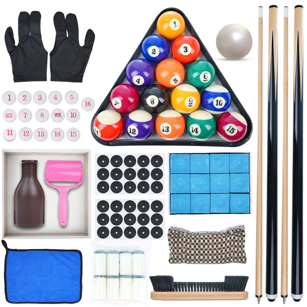 Pool Balls Set, Pool Table Accessories Kit, Complete Billiard Game Kit, Inclu...