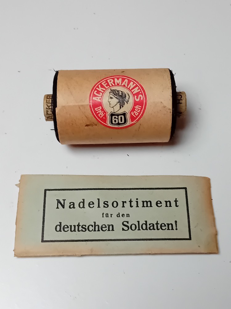 Vintage German Soldier WW2 Needle assortment and cotton real