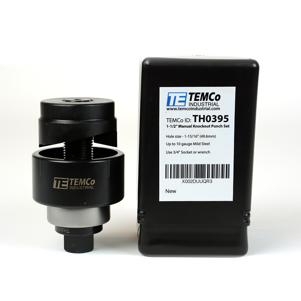 TEMCo TH0395 - 1 1/2" Conduit Hole Size Knockout Punch Unit & Manual Draw Stud