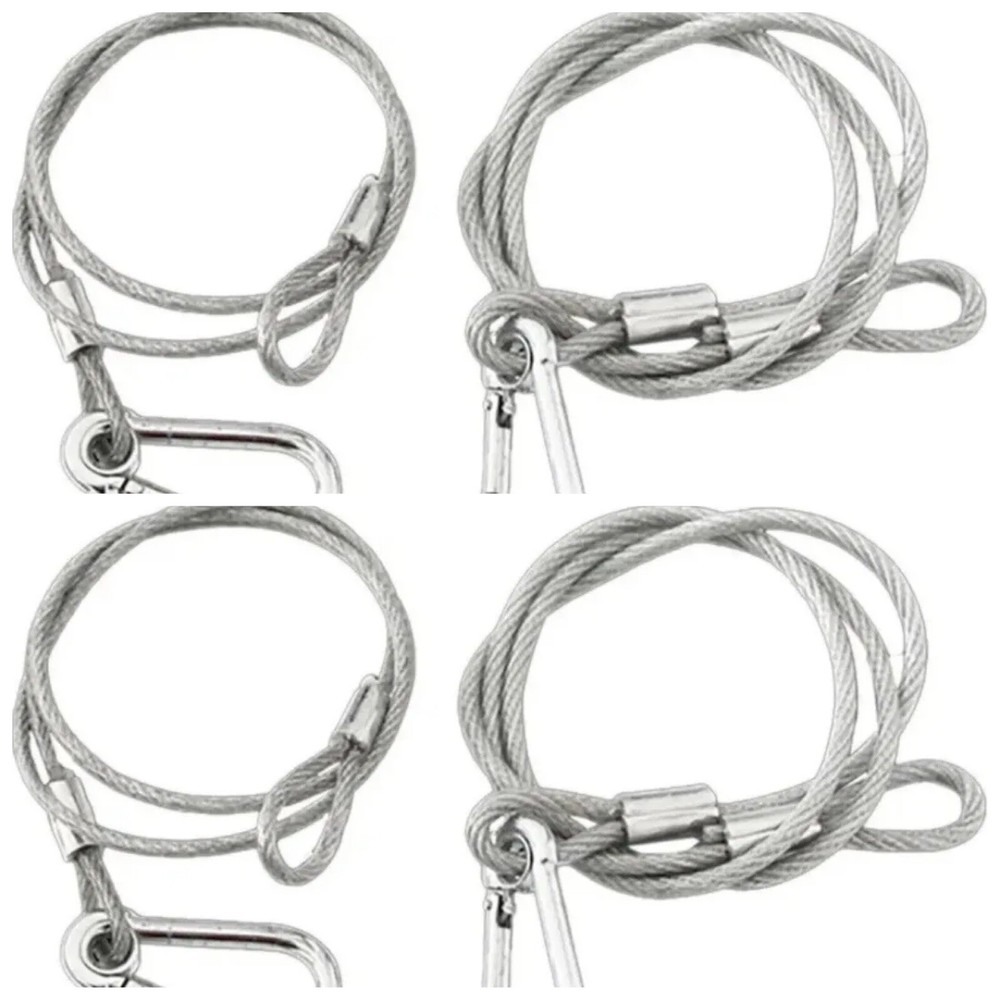 Stage Light Safety Cables 47”, Stainless Steel Security Cable.Multi Use/4PCS SET