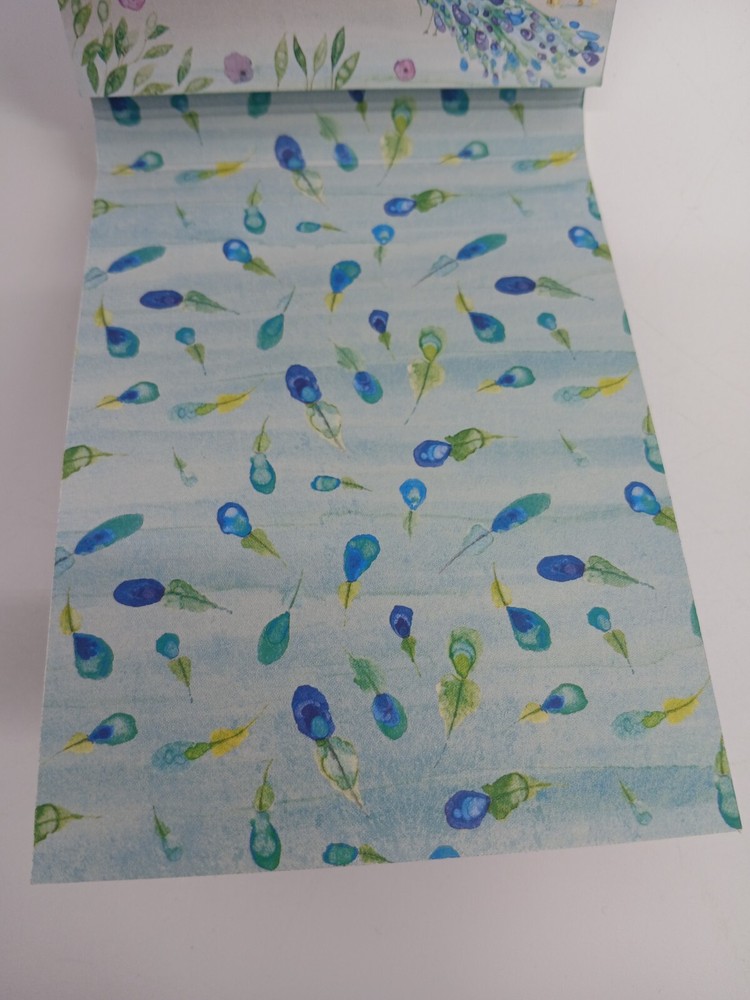 Punch Studio Flower Brooch Imperial Peacock Foldover Notepad (New)