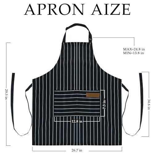 2 Pack Apron - Unisex, Adjustable Bib Kitchen Apron, Cooking Apron, 2 Black a