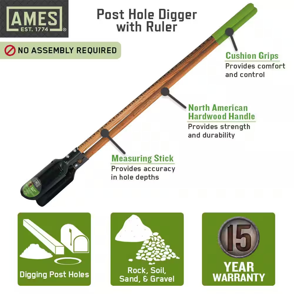 Post Hole Digger with Ruler