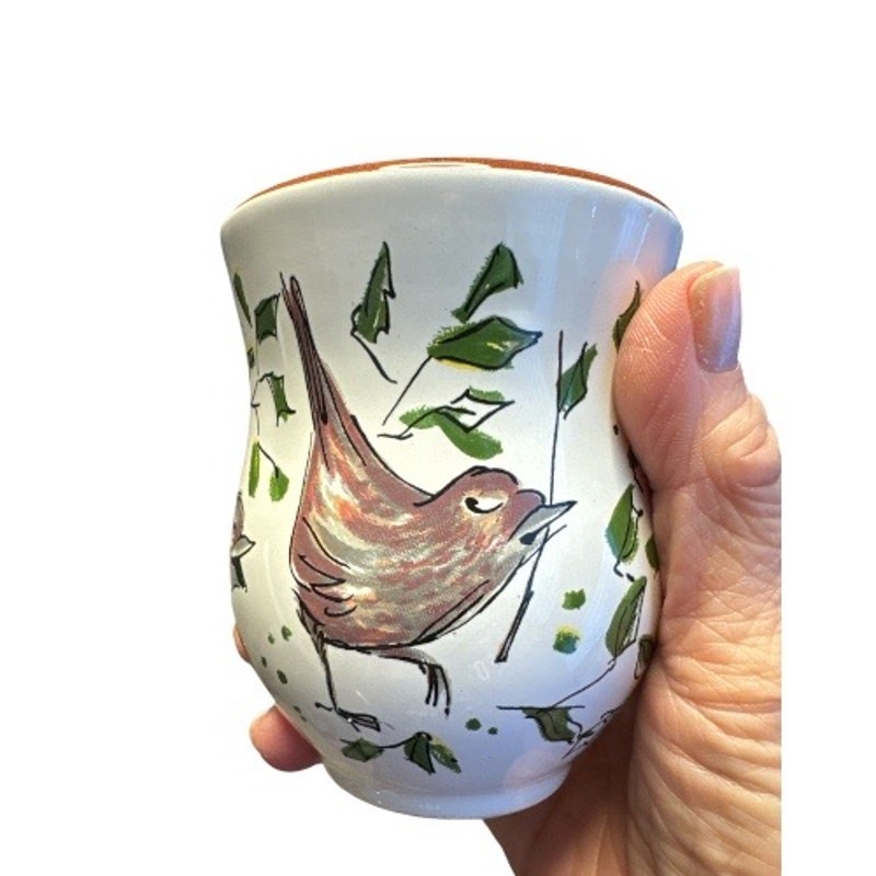 Entwutf Abt Signed Small Hand Made Ceramic Bird Vase Catchall Jar