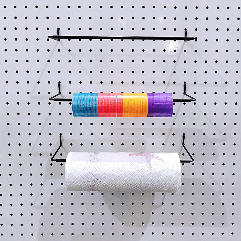 5 Pack Extendable Pegboard Paper Towel Holder,Pegboard Hook for Workshop,Garage,
