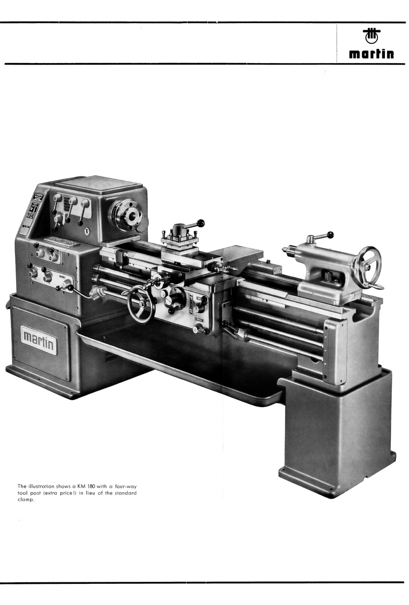 Martin KM 180 200 230 Metal Lathe Owner Service Instruction Operator Manual 1609