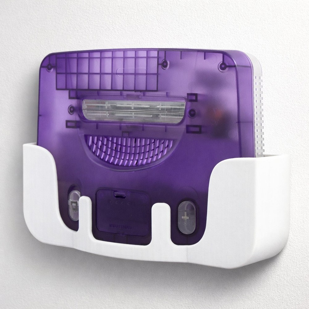 Nintendo 64 Console Wall Mount Holder Downward Facing Controller Port Access N64