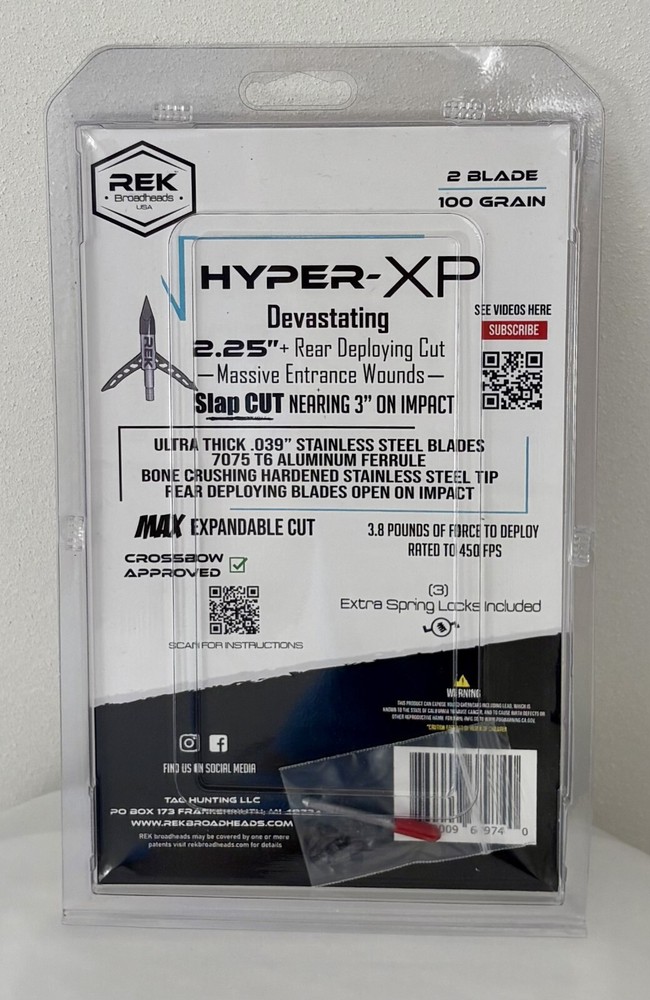REK HXP Crossbow or Compound Broadhead 100 Grain 3 Pack
