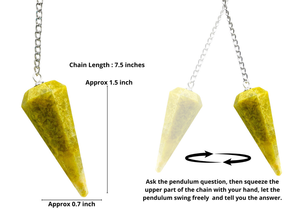 Green Opal Dowsing Crystal Pendulum