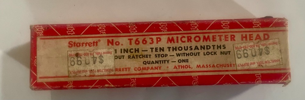 Starrett T663P Micrometer Head NIB