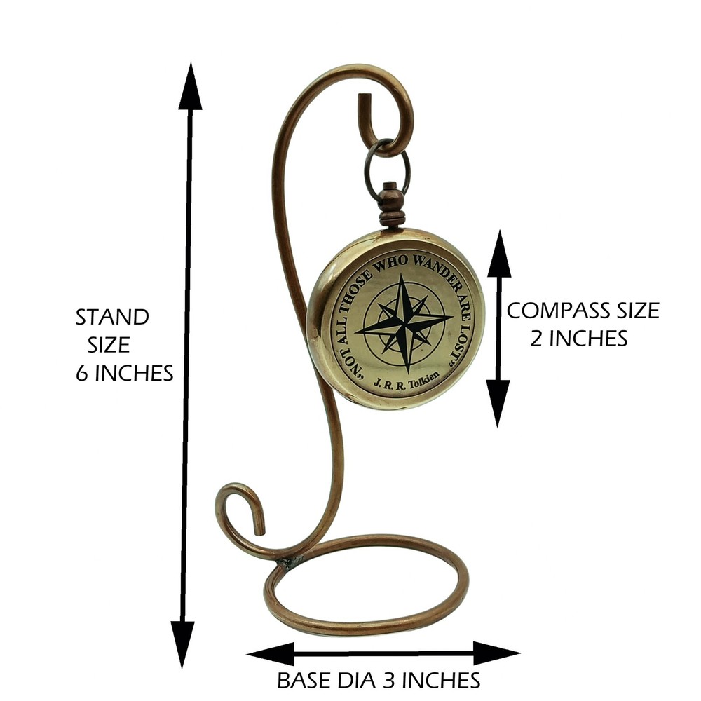 Compass with Display Stand-Unique|Uplifting|Engraved Compass |Brass Compass